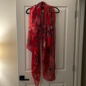 Red Floral Scarf